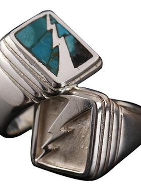 高桥吾郎925银开口复古情侣戒指