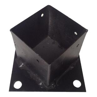 塑木栅栏配件大全防腐木白色木桩立柱木脚网格片喷塑铁配件长方脚