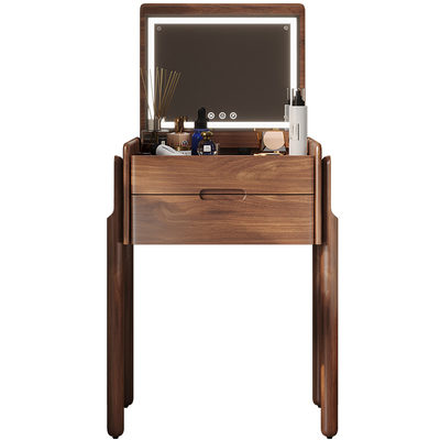 翻盖梳妆台黑胡桃木小户型素图