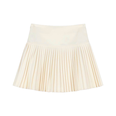 杏色毛呢百褶裙女秋冬百搭大码胖mm高腰遮肚子显瘦a字伞裙jk短裙