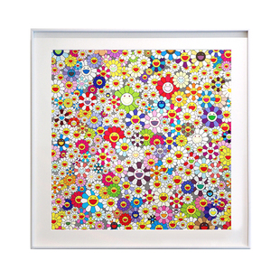 AOCA奥卡艺术 潮流挂画村上隆太阳花装饰画客厅餐厅大师艺术画4款