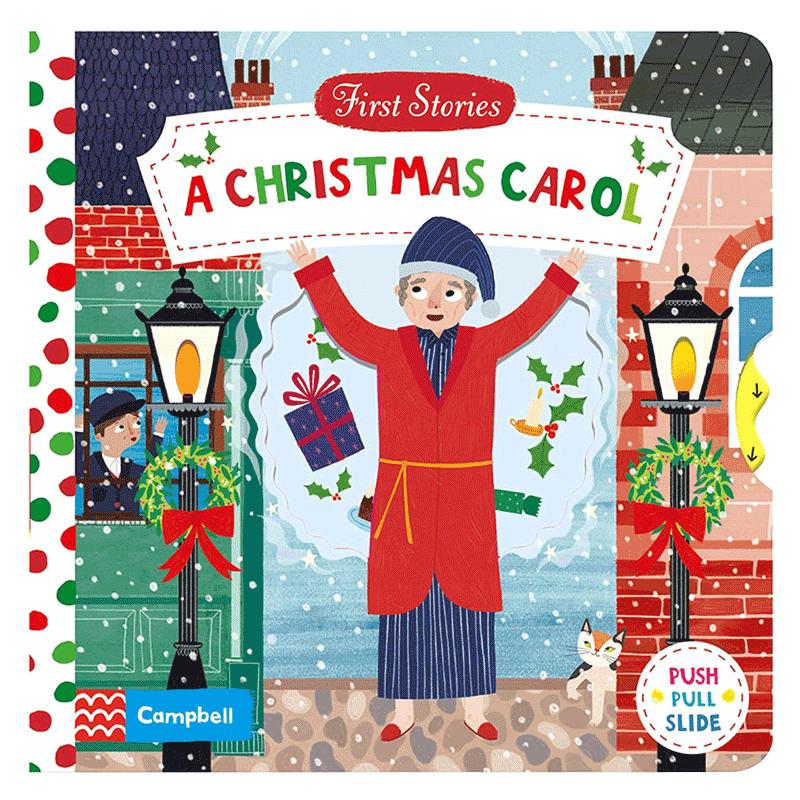 英文原版 First Stories:A Christmas Carol 圣诞颂歌 节日绘本纸板书撕不烂 儿童机关操作书启蒙亲子共读 可搭bizzy busy books