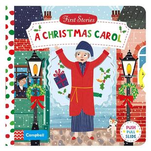 英文原版 First Stories:A Christmas Carol 圣诞颂歌 节日绘本纸板书撕不烂 儿童机关操作书启蒙亲子共读  可搭bizzy busy books