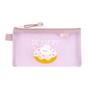 透明笔袋卡通网纱中高考专用新款中学生铅笔袋大容量马克笔收纳袋时尚考试专用文具袋男孩女孩学习文具用品