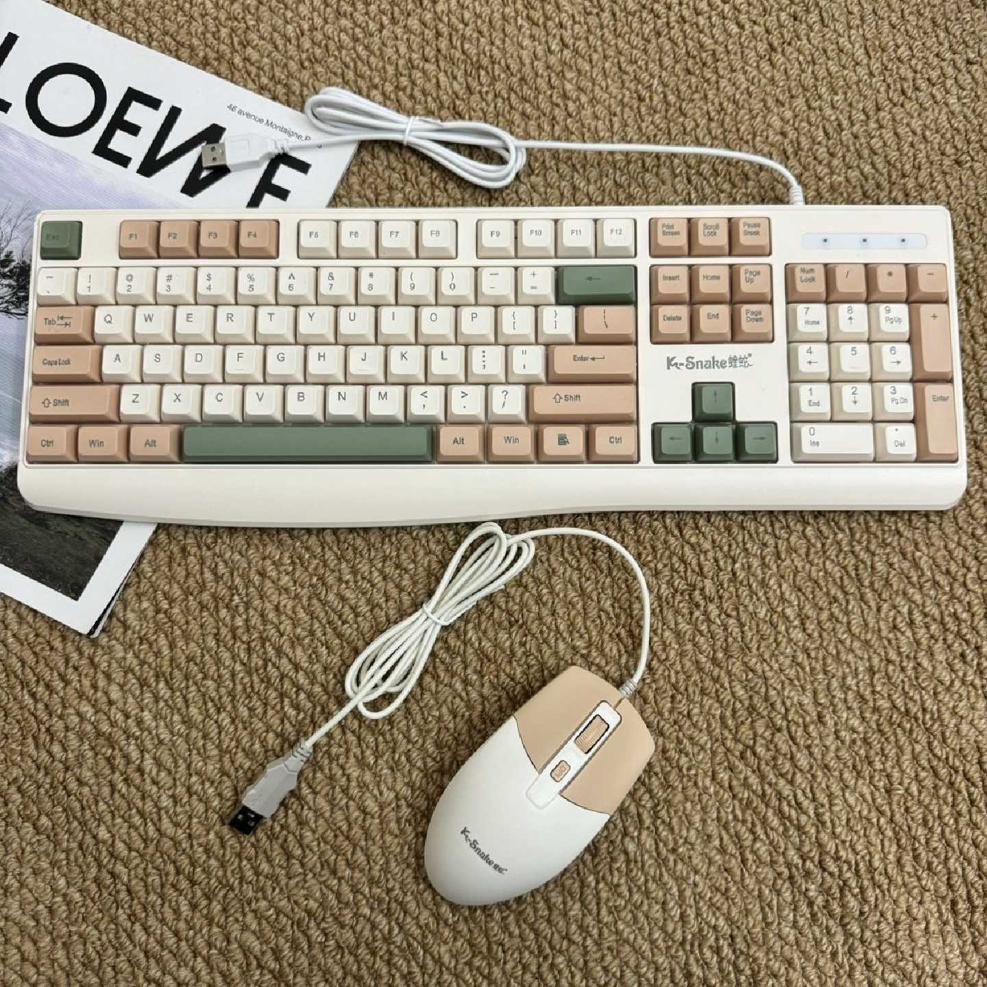 蝰蛇km300键盘鼠标套装有线键盘