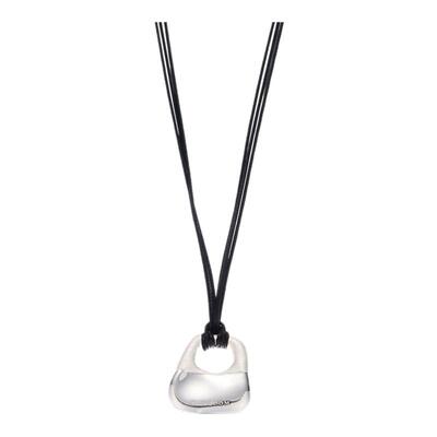 锁包拉丝肌理长项链周雨彤同款