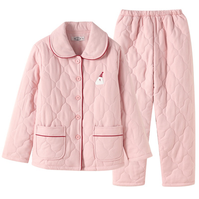 美标三层夹棉保暖甜美家居服