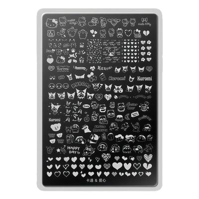 新款美甲印花钢板转印胶专用模板