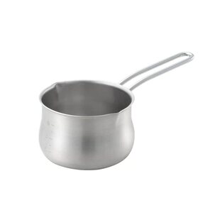 日本进口吉川金属304不锈钢奶锅带刻度辅食锅烘焙加热小油锅小锅