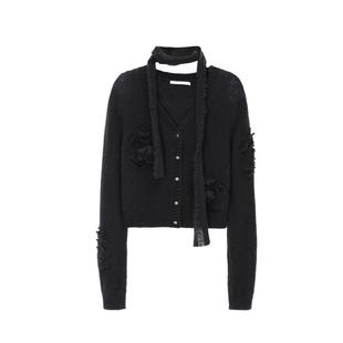 REVAN芮范设计师款领带手剪花朵毛衣开衫RL10106137