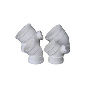 PVC加厚45度弯头直弯 排水管检查口 下水管配件50 75 110 160 200