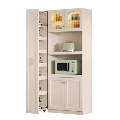 奶油风餐边柜靠墙一体电器柜