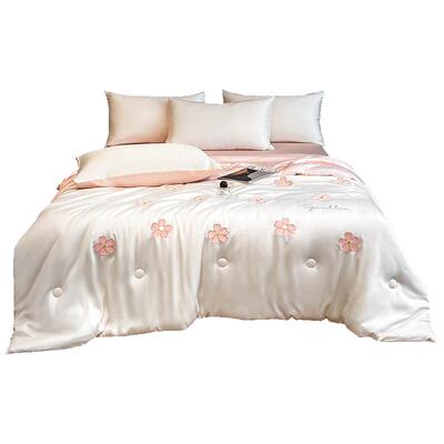 无印良品冰丝夏被凉被床上四件套