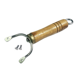 铁锅木手柄把手原木炒锅手柄木头柄单孔可拆卸两孔防热耐高温防烫