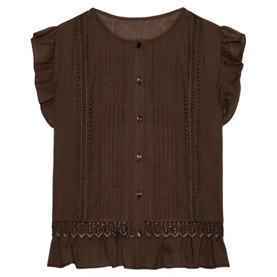 ZARluvip查罗无袖刺绣衬衫小衫女