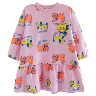 [100码]ILOVEJ韩国童装秋冬女小童纯棉连衣裙小猫公主裙/MXSOP01