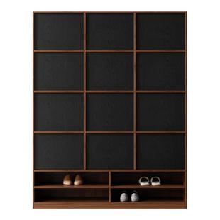 中古风实木鞋柜家用门口入户门外楼道高级感多层骨骼线玄关隔断柜