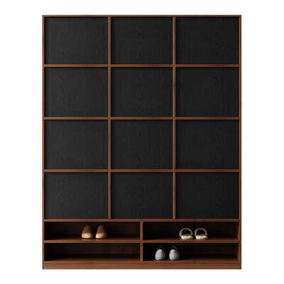 中古风实木鞋柜家用入户多层鞋柜