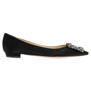 【礼物】MANOLO BLAHNIK/MB玛诺洛女士HANGISI钻扣平底婚鞋