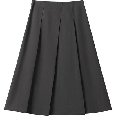 播优雅气质半身裙女冬季中长款通勤垂感百褶裙DDR4BD5107