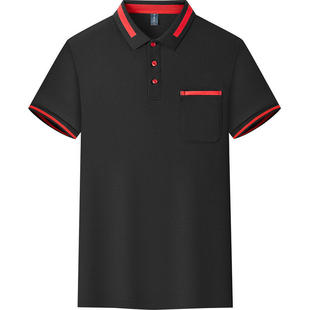 餐饮工作服冰丝速干定制polo衫酒店服务员短袖T恤工装印logo刺绣
