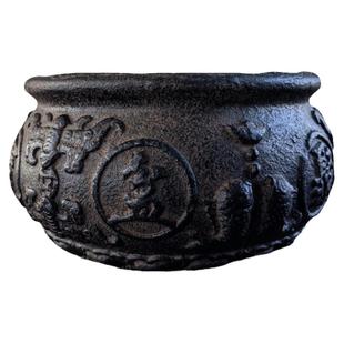 仿古仿石聚宝盆中国风古典无孔水培水仙盆碗莲睡莲铜钱草精品花盆