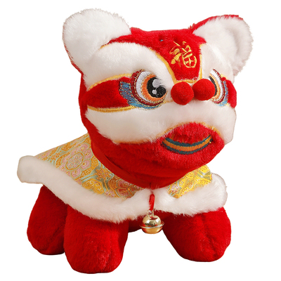 醒狮摆件26马年新年装饰毛绒玩偶
