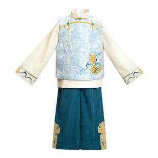 【西子问】汉服男童春秋款古装儿童汉服唐装周岁礼服裤子套装祥熠