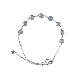 圆梦系列手链纯银镶嵌天然月光石手饰梦想成真日系轻奢情人节礼物