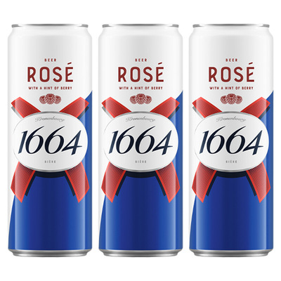1664桃红精酿啤酒310ml*3罐小麦风味覆盆子小罐尝鲜微醺清爽罐装