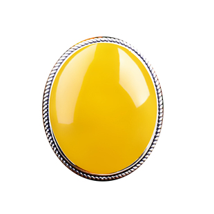 S925纯银男士戒指空托镶嵌蜜蜡绿松石琥珀diy银饰宝石底座托22*29