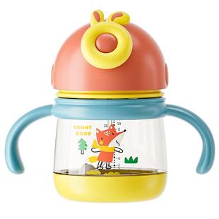 康特学饮杯PPSU婴儿水杯鸭嘴杯防呛喝奶儿童吸管杯奶瓶带手柄背带
