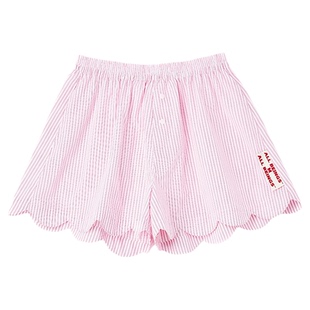 【张予曦同款】ALL BEINGS25SS设计感粉色条纹波浪短裤女夏季新款