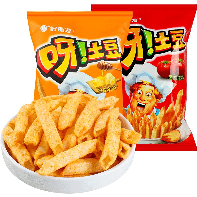 好丽友呀土豆薯条儿童网红办公室解馋小零食休闲食品小吃大礼包