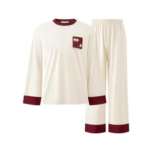 有棵树睡衣情侣男生长袖纯棉简约7A抗菌女士春秋季圆领家居服套装