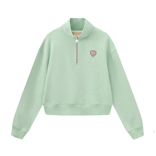 【2026早春新款】wigglewiggle半拉链半开襟立领休闲翻领卫衣