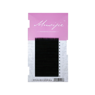 婴儿弯扁毛风吹动柔软轻羽嫁接睫毛单根哑光双毛尖黑比水貂软