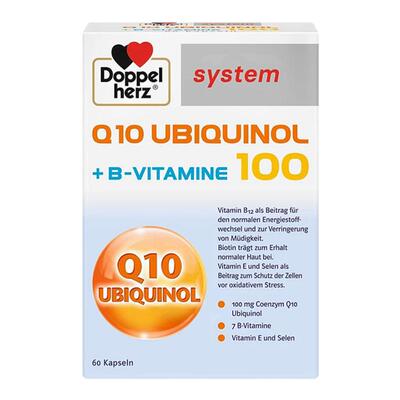 欧洲直邮德国Doppelherz双心还原型辅酶Q10泛醇100和B族维生素
