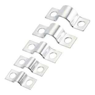 鸿洋/K02双孔单管卡 碳钢骑马卡仪表卡双孔镀锌欧姆卡加厚U型卡