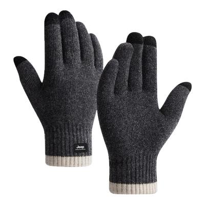 冬季触屏骑行男士毛线手套吉普