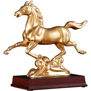 腾飞马轻奢高档办公室桌面马摆件客厅乔迁开业礼物酒柜书房装饰品