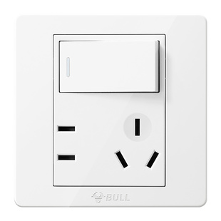 公牛带开关插座墙体面板家用86型墙壁单控双控暗装一开的五孔厨房