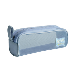 双层透明网纱笔袋考试专用袋子简约中考高考文具袋糖果色高颜值多功能大容量初中女生男生高中生铅笔盒铅笔袋