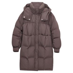佧茜文立体感抽褶羽绒服2025冬季新款时尚立领连帽保暖外套女
