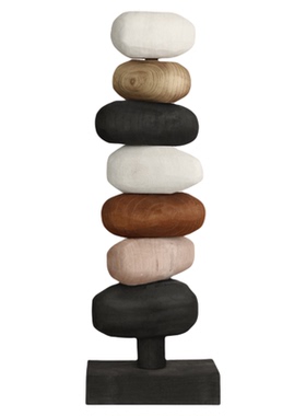 梵其侘寂风抽象实木堆叠装饰摆件