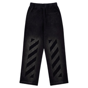 OFF-WHITE™情侣装新款水洗运动长裤磨白做旧直筒裤宽松卫裤