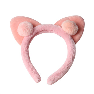 可爱毛绒小熊发卡发箍儿童宝宝女童猫耳朵头箍女孩不伤发发款箍女