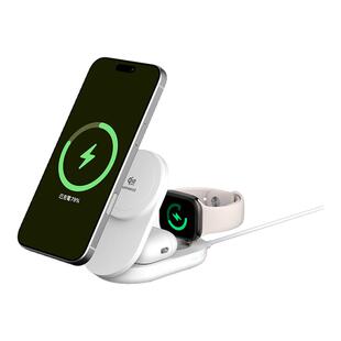 三合一充电器HIPPORIZZ河马引力折叠无线快充电器适用苹果iphone17ProMax支架magsafe磁吸桌面支架三合一充电