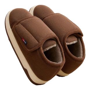 老人防滑棉拖鞋男款包跟家居室内糖尿病脚肿保暖毛绒老式棉鞋女士