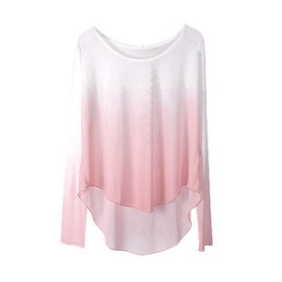 舞蹈服女古典舞纱衣上衣渐变宽松长袖现代舞练功服中国形体服成人